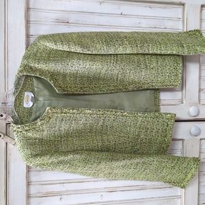 Trendy Tweed Blazer. Talbots, shades of green and browns . Sz 4